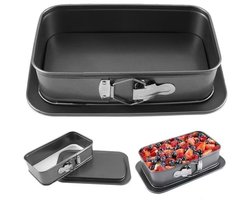 QTTVBTNA - Rechthoekige Springvorm - Grote Bakvorm met Uitneembare Bodem voor Cheesecake, Tiramisu en Taarten - Anti-Aanbak en Lekdicht - 39,5 x 28 x 8 cm