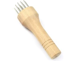 QTTVBTNA -Roestvrijstalen Vleeshamer met Houten Handvat – Vleesvermalser & Tenderizer met Naaldbladen – Ideaal voor Rundvlees, Kip & Varkensvlees – Stevig Keukengereedschap