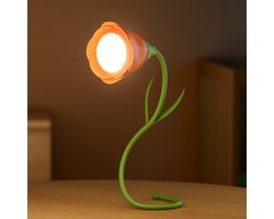 QTTVBTNA -Roosvormige Led Lamp - Draadloze leeslamp, oplaadbaar, oneindig flexibel | Draagbare leeslamp voor op reis, breien en op kantoor | Eternal Rose LED-lamp - Een cadeau voor haar, vrouwen en moeders（Oranje rozen）