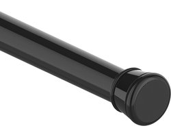 QTTVBTNA Uitschuifbare Gordijnstang Zonder Boren 50–80 cm – Telescopische Klemstang Ø25 mm – Anti-slip & Roestbestendig – Voor Badkamer, Deur en Raam – Zwart – 1 Stuk