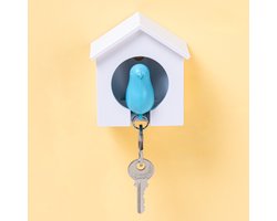 Qualy Sparrow Sleutelhanger - Wit/Blauw