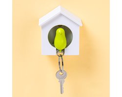 Qualy Sparrow Sleutelhanger - Wit/Groen