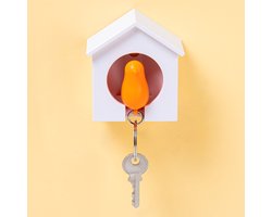 Qualy Sparrow Sleutelhanger - Wit/Oranje