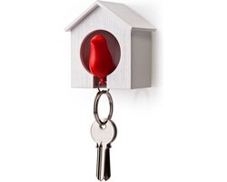 Qualy Sparrow Sleutelhanger - Wit/Rood