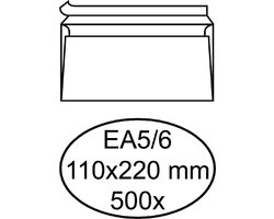 Quantore Bank Envelop EA5/6 110x220mm, Zelfklevend, Wit, 500 stuks