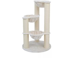 Quapas - kattenkrabpaal Phoenix - Topkwaliteit - beige - cream - extra stevig - 3 hangmatten XXL 128cm