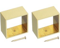 QUARKZMAN 2 stuks messing voetenbeschermers voor meubels, 1,26 x 1,38 x 0,79 inch vierkante kussens voor meubelpoten, gouden vloerbescherming voor stoel, tafel, bank, bed
