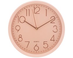 Quartz - Stijlvolle Wandklok - Klok - Roze - 30 x 6 x 30 cm