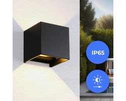 Qube DIM TO WARM Wandlamp LED 6Watt ZWART 230Volt IP65