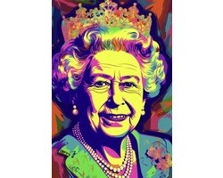 Queen Elizabeth Poster | Abstract Portret | Moderne Kunst | Wanddecoratie | Interieur Design | 50x70cm | S282YR | Geschikt om in te lijsten