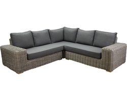 Queen hoek loungeset 3 delig grijs wicker