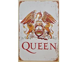 Queen logo verticaal Reclamebord van metaal METALEN-WANDBORD - MUURPLAAT - VINTAGE - RETRO - HORECA- BORD-WANDDECORATIE -TEKSTBORD - DECORATIEBORD - RECLAMEPLAAT - WANDPLAAT - NOSTALGIE -CAFE- BAR -MANCAVE- KROEG- MAN CAVE