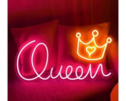 Queen Neon Led wandlamp - prinses - cadeau - verjaardag - sfeerlicht - wanddecoratie