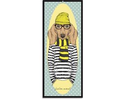 Queence - Stylish Teckel - Metalen Bord - 60x25 cm