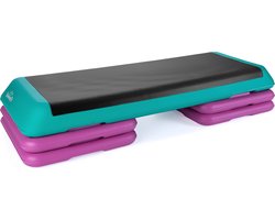 Queenfit® Aerobic Stepper, Step Plank, Step Bank, Step Trainer, Fitness Stepper - 3-step - tot 300 kg - Fitness Apparatuur voor Thuis, Home Gym, Workout, Crossfit