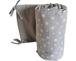 Quilola bedbumper Stars grey - bed zijbeschermers - anti stootrand - Bedomrander 180x30 cm