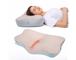 Quincs® Ergonomisch kussen - Vlinderkussen - Anti snurk kussen -Voor Rug-, Buik- en Zijslapers - Memory Foam - Traagschuim Slaapkussen - Kussen - Ergonomisch hoofdkussen - Extra zacht