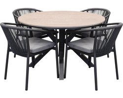 Quincy Apollo dining tuinset 120xH75 cm rond 5 delig polywood