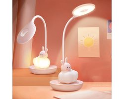 QUOVO® Bureaulamp Kinderkamer - Bureaulamp Roze - Tafellamp Kinderkamer - Roze - 11cm x 11cm x 37cm