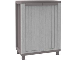 QUOVO® Tuinkast Kunststof - Tuinkast - Tuinkist - Grijs/Taupe - 40cm x 30cm x 30cm