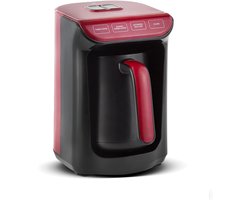 QUOVO® Turkse Koffiezetapparaat - Koffiezet Apparaat Voor Turkse Koffie – Koffiemachine Met Stijlvol Ontwerp – Koffiepot – Makkelijk Te Reinigen – Veel Schuim - Zwart/Rood - 15cm x 18cm x 24cm