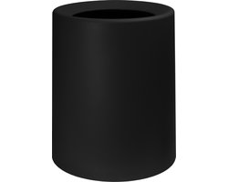 QUVIO Afvalemmer 12 Liter - Papierbak - Prullenbak met 1 losse binnenemmer - Afvalbak plastic - Vuilbak voor keuken, kantoor, badkamer, toilet en slaapkamer - Vuilnisbak rond - Kunststof 12L - Zwart