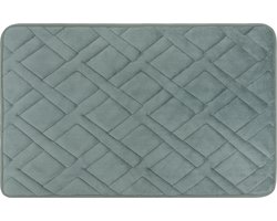 QUVIO Badmat met ruit patroon - Badkamermat - Badmat - Antislip mat - Badmatjes - Badmatten - Douchemat - Wc Mat - Badkleed - Rechthoekig - 50 x 80 x (lxb) - Microvezel - Grijs