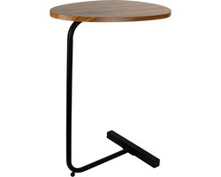 QUVIO Bijzettafel - Ovaal - Banktafel - Bijzettafeltje - Bijzettafeltjes - Modern - Laptoptafel - Bruin - Hout - 30 x 45 x 60 cm