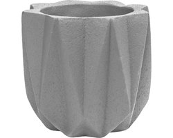 QUVIO Bloempot cement - bloempot - bloempotten - bloempotten voor binnen - bloempotten voor buiten - Pot - Bloem potten - Plantenpotten - 15 x 15 x 14 cm - Lichtgrijs