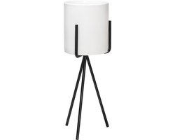QUVIO Bloempot met metalen driepoot / Bloempotten voor binnen / Bloempotten / Bloempot binnen / Bloempot op standaard / Bloempot op poten / Tuinieren / Bloemen / Plantenpot - Diameter 8,5 cm