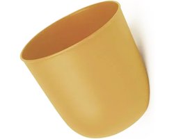 QUVIO Bloempot voor aan de wand - Bloempotten voor binnen - Bloempotten voor buiten - Bloempotten - Bloempot buiten - Bloempot binnen - Bloempotten kunststof - Plantenbak - Moestuinbak - Balkonbak - Diameter 15 cm - Okergeel