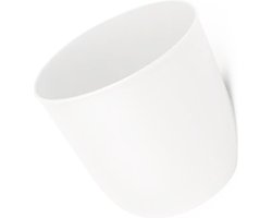 QUVIO Bloempot voor aan de wand - Bloempotten voor binnen - Bloempotten voor buiten - Bloempotten - Bloempot buiten - Bloempot binnen - Bloempotten kunststof - Plantenbak - Moestuinbak - Balkonbak - Diameter 15 cm - Wit