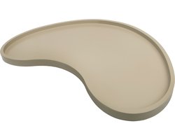 QUVIO Dienblad hout - Kidney tray - Organisch design - Decoratieve schaal - 45x24 cm - Taupe zandkleur