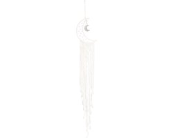 QUVIO Dromenvanger maan groot / Dream catcher / Indianen droomvanger / Woonaccessoires / Decoratieve accessoire - Wit - 20 x 92 cm (bxh)