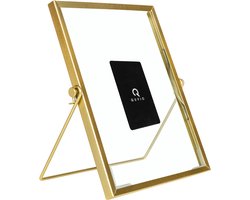 QUVIO Fotolijst - Fotoalbum - Fotoboek - Foto - Fotokader - Fotolijstje voor 1 - Fotolijsten - Fotohouder - Woonaccessoires  - Staand - Staal - Rechthoek - 15 x 20 cm (bxh) - Goud