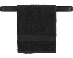 QUVIO Handdoekhouder met stang - Handdoekrek badkamer - Handdoekstang - Handdoekrekje - Wandrek - Handdoekenrek - Theedoekhouder - Handdoekstang - Inclusief bevestigingsmateriaal - 7 x 50 x 3 cm - Zwart