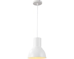 QUVIO Hanglamp retro / Plafondlamp / Sfeerlamp / Leeslamp / Eettafellamp / Verlichting / Slaapkamer lamp / Slaapkamer verlichting / Keukenverlichting / Keukenlamp - Rond design - Diameter 23 cm - Wit