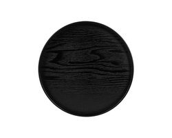 QUVIO Houten dienblad rond - Dienblad - Dienbladen - Decoratieve dienbladen - Design presenteerblad - Sierschaal - Decoratieschaal - Tapasplank - Serveerschaal - Kaarsenplateau - Hout - Diameter 30 cm - Zwart