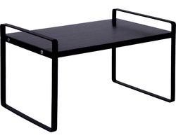 QUVIO Keukenkast organizer – Keukenkastorganizer – Plankinzet- Keukenkast rek- Keukenkast rekje – Keukenkastjes organizer – Keukenkastjes rek – Keukenkastjes organizer – Metaal – 31 cm - Zwart