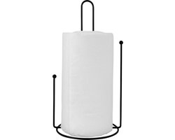 QUVIO Keukenrolhouder - Keukenrol houder staand - Keukenrol - Keukenpapier - keukenaccessoire  - Metaal - 15 x 16,5 x 30 cm (lxbxh) - Zwart