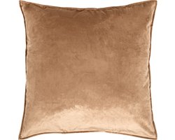 QUVIO Kussenhoes - Sierkussenhoes - Kussenhoes woonkamer - Sierkussenhoes 45x45cm - Kussentjes - Kussenhoezen - Sierkussenhoes - Sierkussenhoes bank - Bruine kussenhoes - Sierkussenhoes bruin - Sierkussenhoes vierkant - Fluweel - Bruin