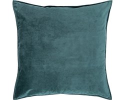 QUVIO Kussenhoes - Sierkussenhoes - Kussenhoes woonkamer - Sierkussenhoes 45x45cm - Kussentjes - Kussenhoezen - Sierkussenhoes - Sierkussenhoes bank - Bruine kussenhoes - Sierkussenhoes bruin - Sierkussenhoes vierkant - Fluweel - Donkergroen - Groen