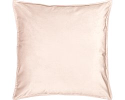 QUVIO Kussenhoes - Sierkussenhoes - Kussenhoes woonkamer - Sierkussenhoes 45x45cm - Kussentjes - Kussenhoezen - Sierkussenhoes - Sierkussenhoes bank - Bruine kussenhoes - Sierkussenhoes bruin - Sierkussenhoes vierkant - Fluweel - Roze