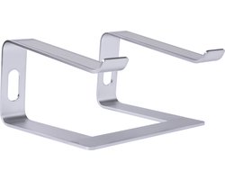 QUVIO Laptopstandaard - Laptophouder - Laptop verhoger - Laptopstandaarden - Laptop standaard universeel 10 tot 17 inch - Geschikt voor Apple Macbook - Asus - HP - Acer - Ruimte voor een toetsenbord - Kabeluitsparingen - Aluminium - Zilver