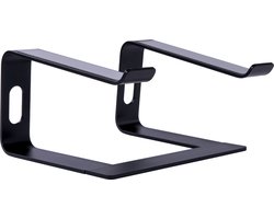 QUVIO Laptopstandaard - Laptophouder - Laptop verhoger - Laptopstandaarden - Laptop standaard universeel 10 tot 17 inch - Geschikt voor Apple Macbook - Asus - HP - Acer - Ruimte voor een toetsenbord - Kabeluitsparingen - Aluminium - Zwart