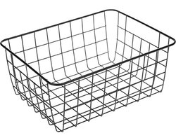 QUVIO Opbergmand / Mand / Mandje / Manden / Opbergmanden / Opbergboxen / Opbergkisten / Opbergers / Draadmand / Kast organizer - Staal - 22 x 28 x 12 cm (lxbxh)