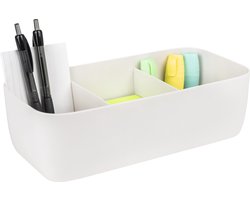 QUVIO Organizer voor lade / Organizer make up / Organizer keuken / Organizer bakjes / Organizer bureau / Organizers / Organizers kast / Opbergers - 3 vakken - 13,5 x 27 x 8 cm