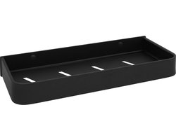 QUVIO Planchet Badkamer - Badkamerplank - Badkamer planchet - Wandplankje - Wandrekje - Wandmontage - Metaal - Zwart - 30 cm