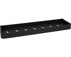 QUVIO Planchet Badkamer - Badkamerplank - Badkamer planchet - Wandplankje - Wandrekje - Wandmontage - Metaal - Zwart - 50 cm
