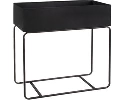 QUVIO Plantenstandaard - Plantenhouder - Plantenrek - Bloempot op standaard - Binnen - Zwart - 15 x 60 x 60 cm